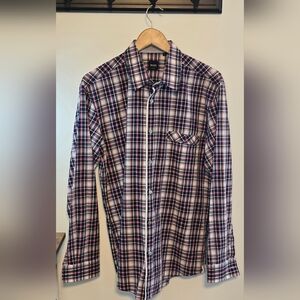 Hugo Boss Slim Fit Plaid Button-up Shirt Men's Size Large